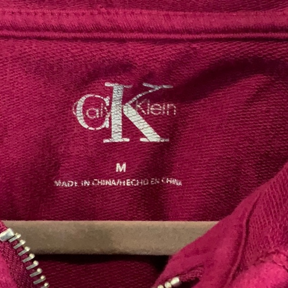 Calvin Klein Maroon 1/4 zip hoodie 1E-0008 - Picture 3 of 7